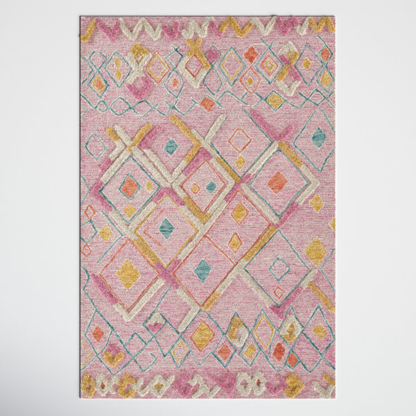 Charlize Hand Tufted Wool Pink/Yellow/Green Rug & Reviews Joss & Main